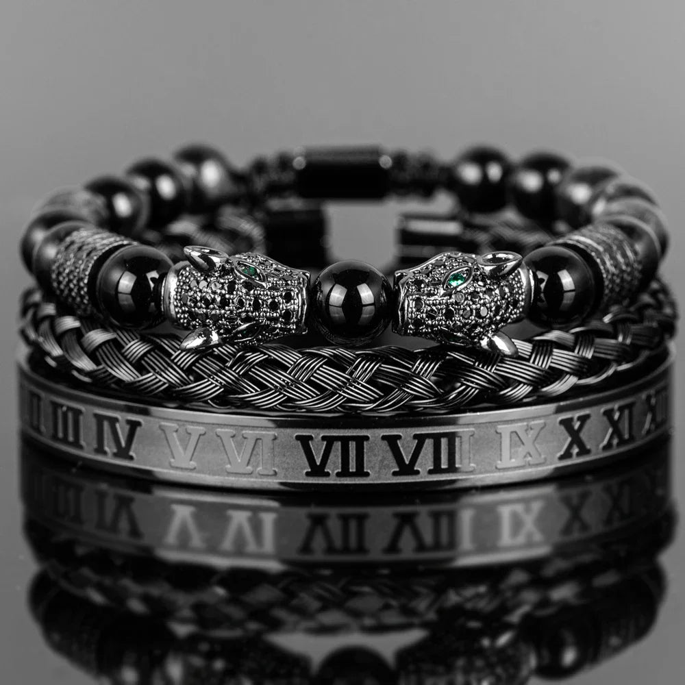 3pcs/set Luxury Set Trendy customized Bracelets wholesale Men Jewelry Bracelets