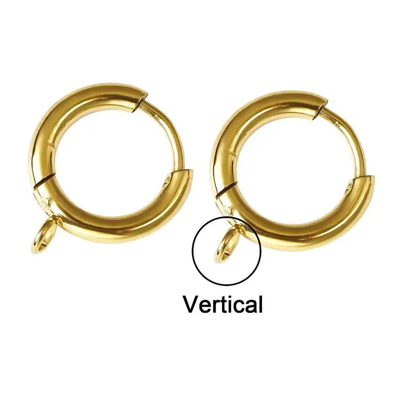 10pcs/lot Stainless Steel DIY Earrings Round Hoop Earring Clasps Fittings Base DIY Jewelry Earrings Making Supplies Finding