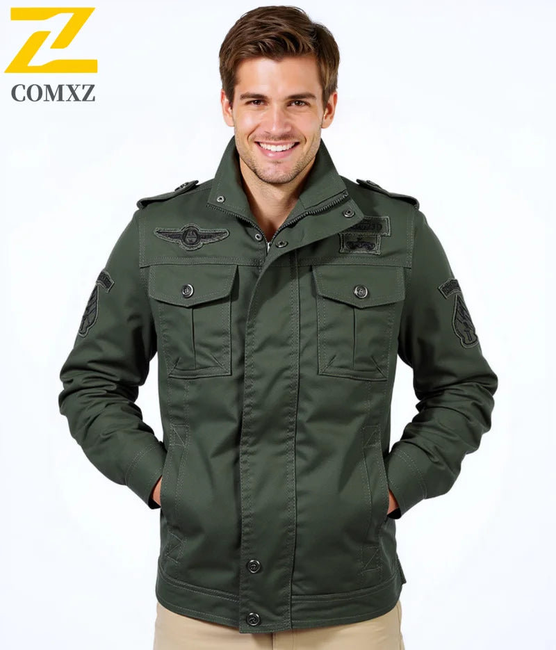 2025 Mens Jacket Fashion Trend Workwear Vintage Coat Winter Warm Windproof Casual Outwear Military jacket pilot