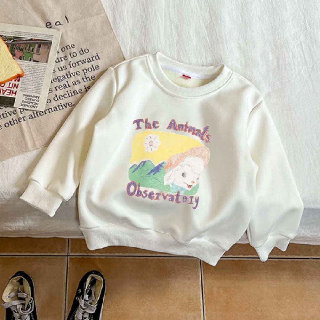 2024 winter warm sweaters for girls fleece thicken kids sweatshirts cartoon tops toddler boys clothing