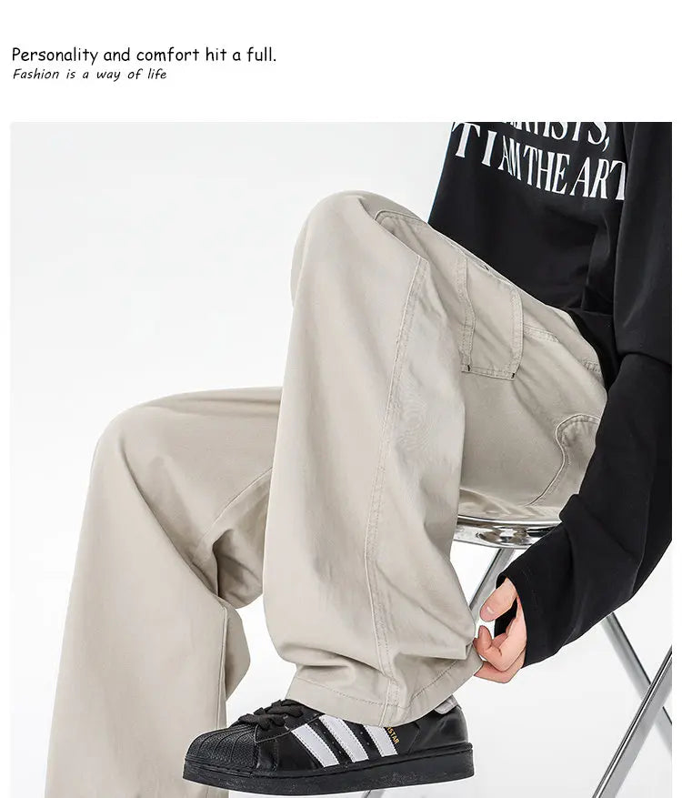 M-XXXXXXXXL Mens Cargo Combat Trousers Chino Cotton Jeans Casual Streetwear Work Wear Pants Plain Color Autumn Bottoms 8XL 7XL - Premium Kiosk