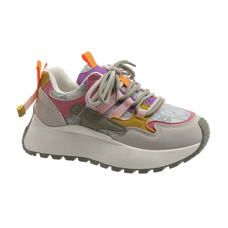 2024 New Colorblock Fashion Dad Shoes for Women Comfortable Sports Casual Shoes