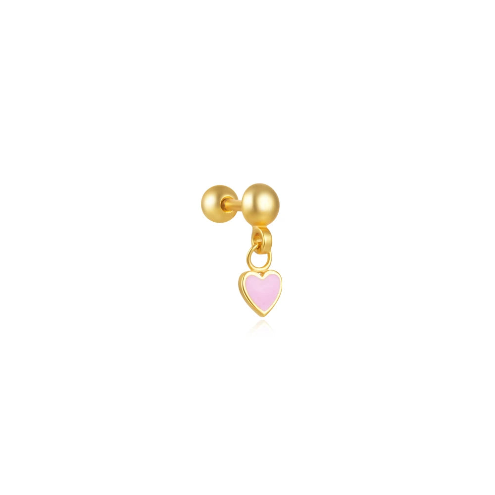 AIDE Heart Round Ball Flat Helix Piercing Earring 925 Sterling Silver Ear Studs Geometric Zircon Exquisite Trinket Studs Aretes