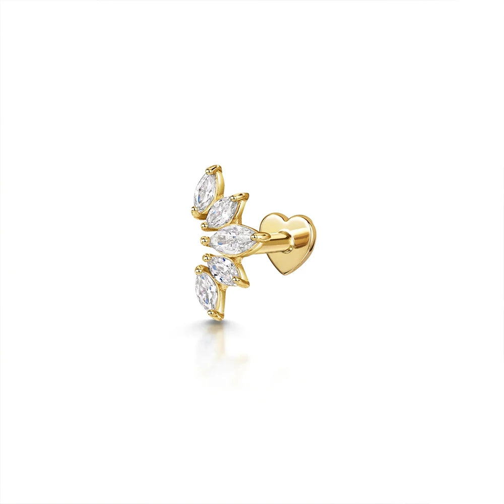 AIDE Heart Round Ball Flat Helix Piercing Earring 925 Sterling Silver Ear Studs Geometric Zircon Exquisite Trinket Studs Aretes
