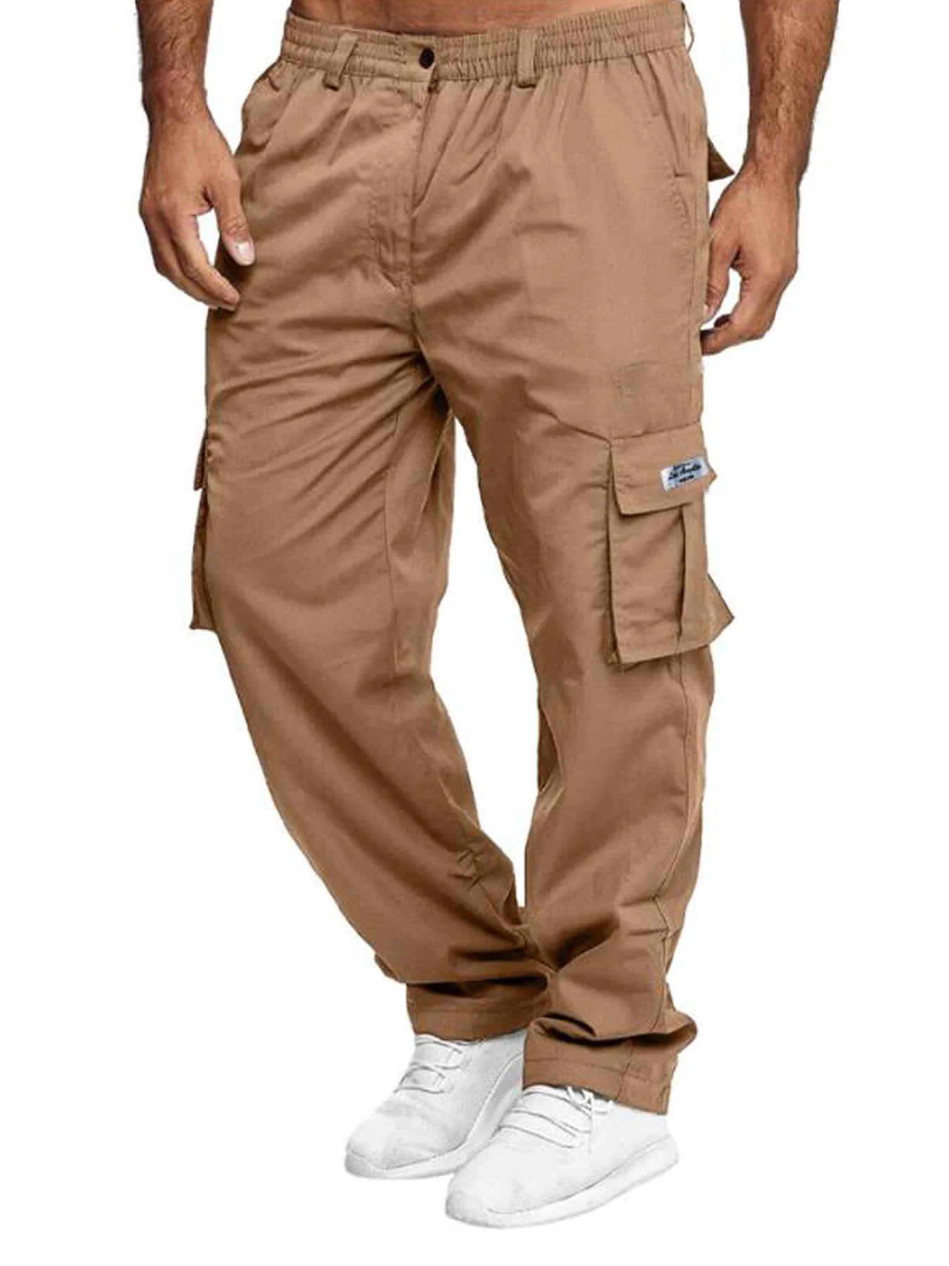 Men's Cargo Pants Sweatpants Outdoor Loose Straight Long Trousers Summer Casual Multi-Pocket Durable Workwear Male Trousers - Premium Kiosk