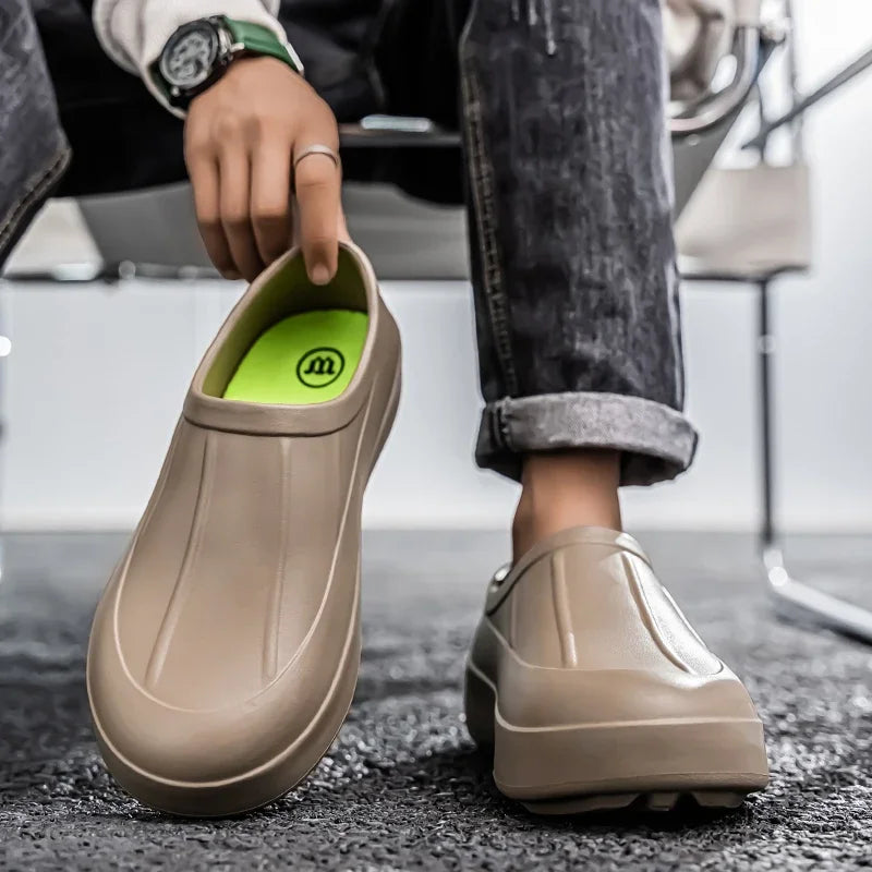 Women's Slippers Are All Season Anti Slip Waterproof Thick Soled Fashionable Simple Rain Boots for Couples Chefs Doctors Nurses - Premium Kiosk