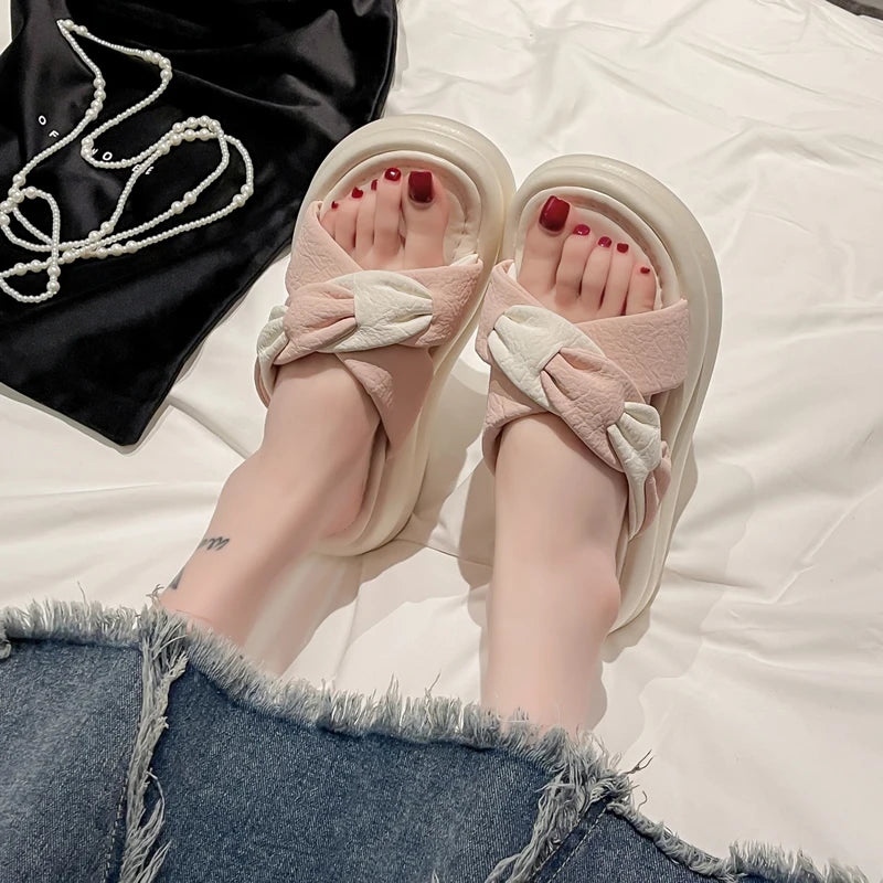 Women's Slippers Fashion Spring and Summer Outdoor Color-blocking Fashion, Versatile and Trendy Brand Flat Anti-slip Sandals - Premium Kiosk