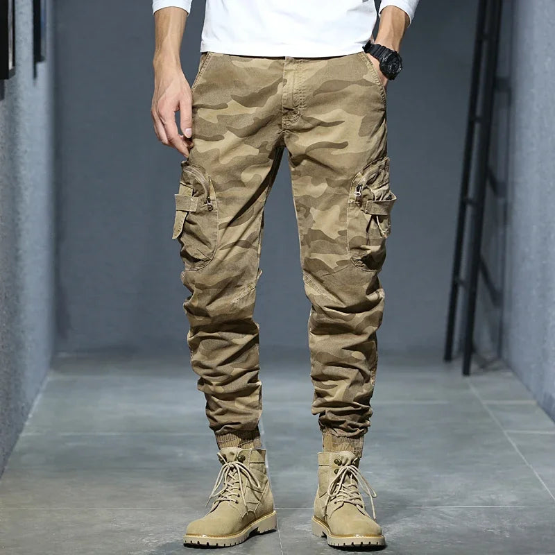 2025 Cargo Joggers Pants Men Casual Hiphop MultiPocket Male Trousers Sweatpants Streetwear Tactical Track KhakiCamouflage Pants - Premium Kiosk