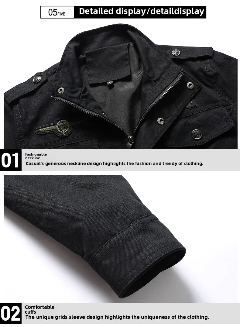 2025 Mens Jacket Fashion Trend Workwear Vintage Coat Winter Warm Windproof Casual Outwear Military jacket pilot