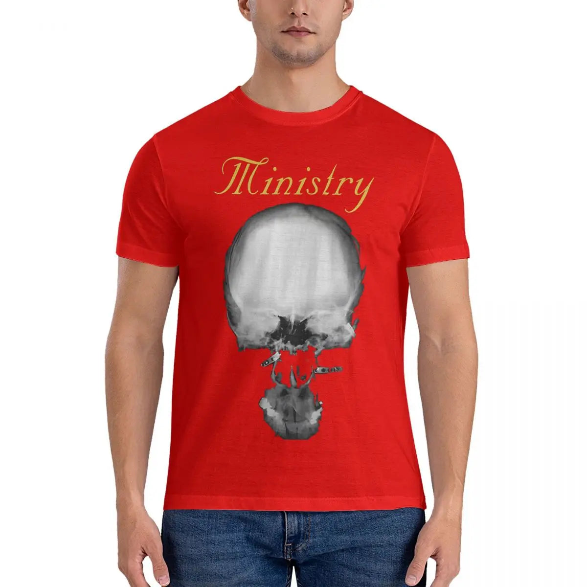 Men LOGO T Shirts Ministry Cotton Tops Casual Short Sleeve Round Neck Tee Shirt 6XL T-Shirts