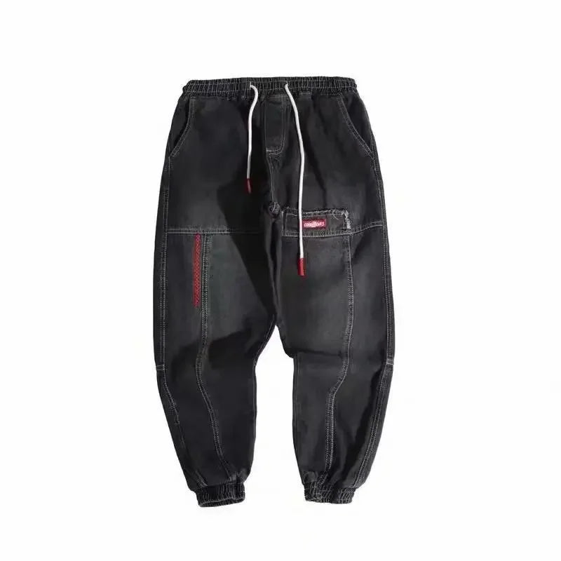 2024 New Men Streetwear Hip Hop Cargo Pants Mens Jeans Elastic Harem Joggers Pants Autumn Spring Trousers Men Clothing S-4XL - Premium Kiosk