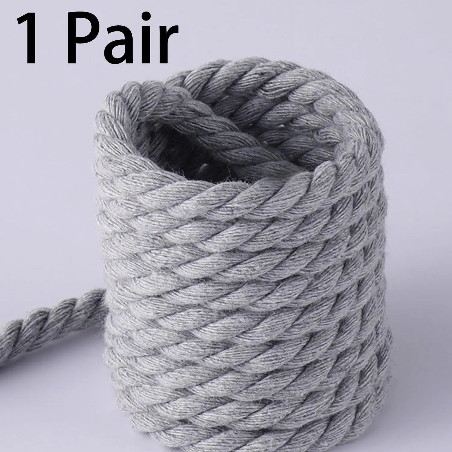 2PCS 120CM Thick Cotton Line Weaving Twisted Rope Bold Shoelaces Women Men Sneakers Low-top Canvas Shoe Laces Strings