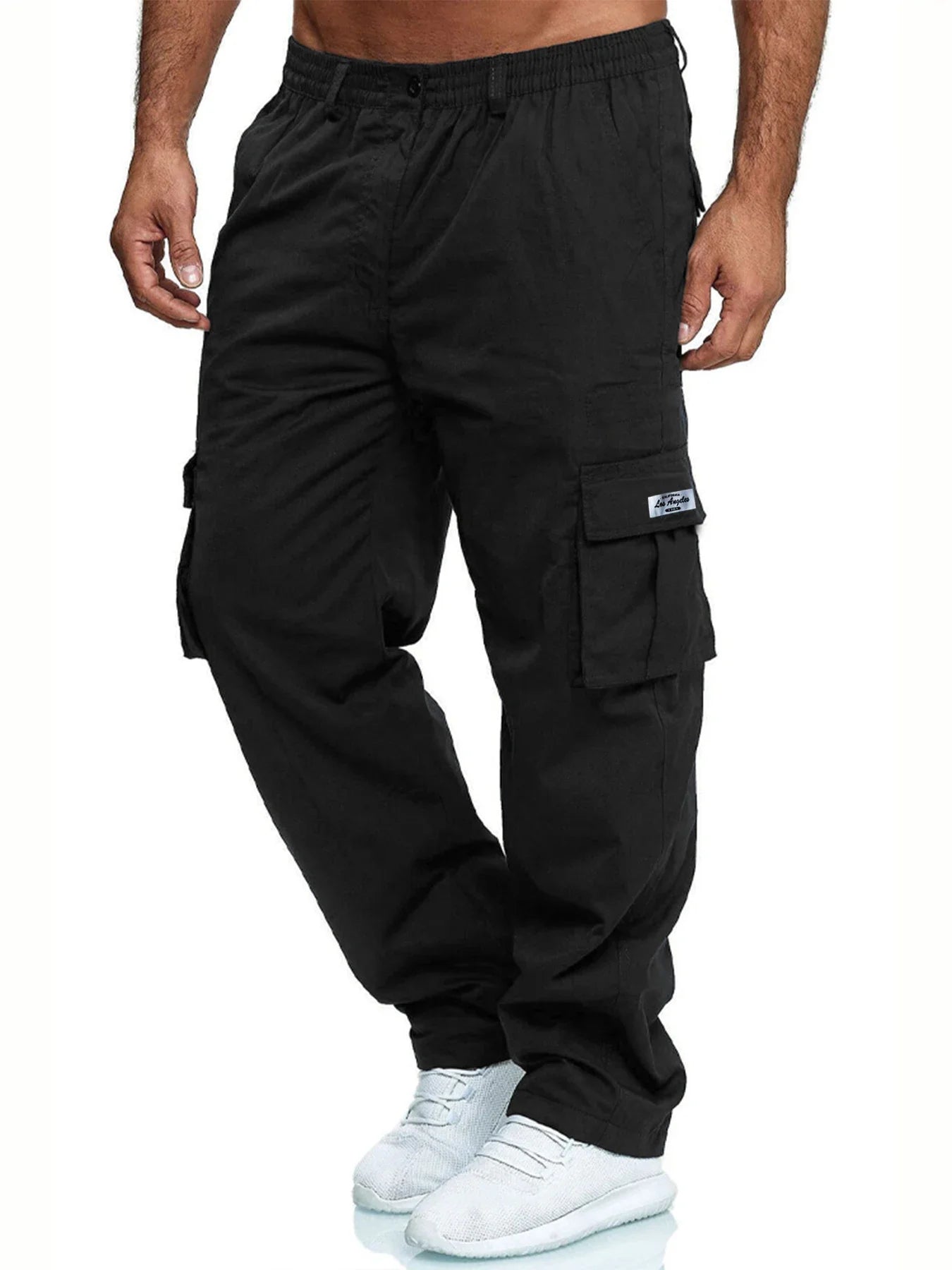 Men's Cargo Pants Sweatpants Outdoor Loose Straight Long Trousers Summer Casual Multi-Pocket Durable Workwear Male Trousers - Premium Kiosk