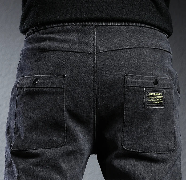 Spring Summer Black Gray Cargo Jeans Men Streetwear Denim Jogger Pants Men Baggy Harem Jean Trousers cargo pants men jeans - Premium Kiosk