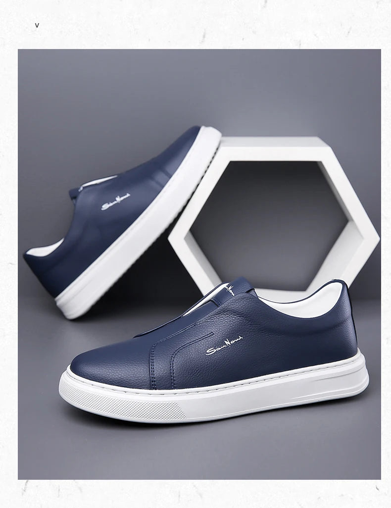 2025 Summer New Mens Loafers Trend Concise Casual Shoes Fashion Urban Leisure Leather Shoes Comfortable Convenient Board Shoes