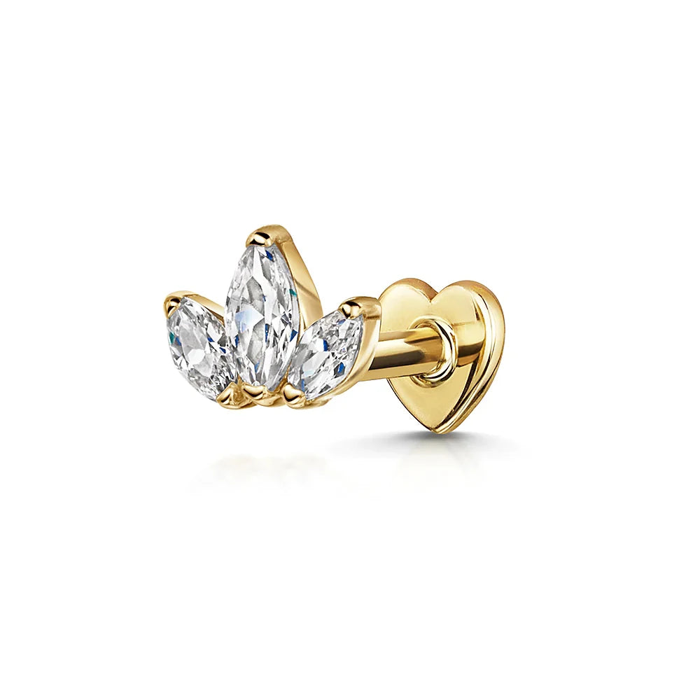 AIDE Heart Round Ball Flat Helix Piercing Earring 925 Sterling Silver Ear Studs Geometric Zircon Exquisite Trinket Studs Aretes