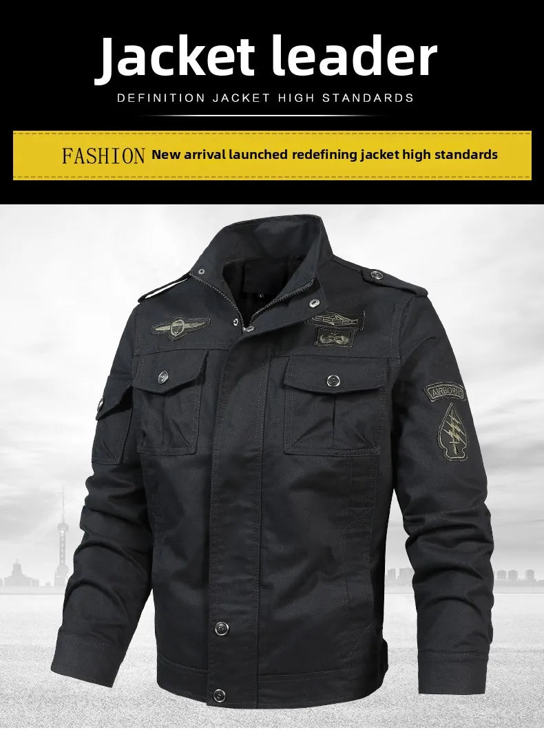 2025 Mens Jacket Fashion Trend Workwear Vintage Coat Winter Warm Windproof Casual Outwear Military jacket pilot