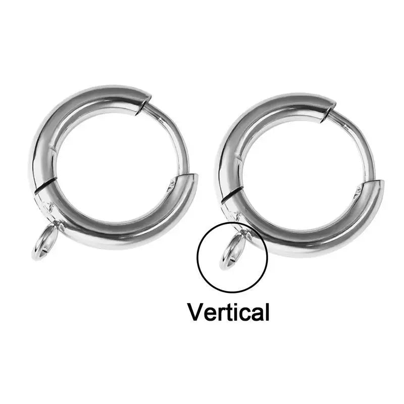 10pcs/lot Stainless Steel DIY Earrings Round Hoop Earring Clasps Fittings Base DIY Jewelry Earrings Making Supplies Finding