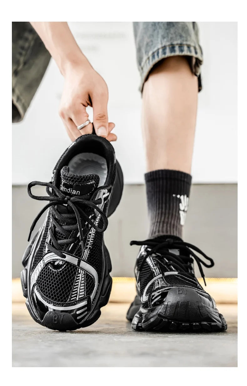 2025 New Autumn and Winter Dad Shoes for Men Couples Shoes, Thick Soles, Increased Genuine Leather, Breathable, Polis