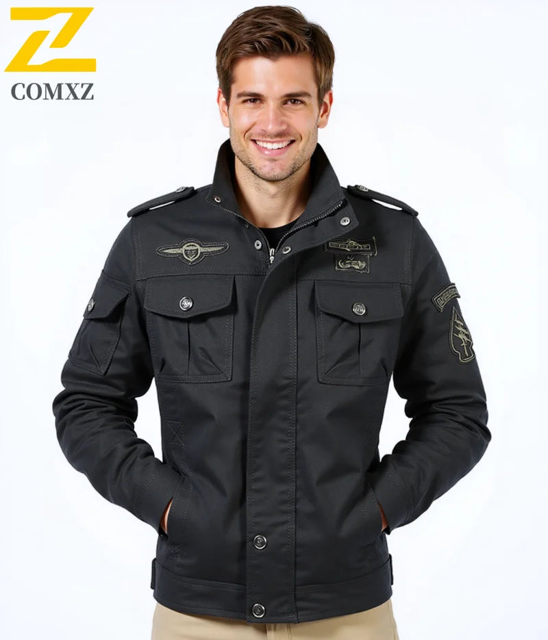 2025 Mens Jacket Fashion Trend Workwear Vintage Coat Winter Warm Windproof Casual Outwear Military jacket pilot