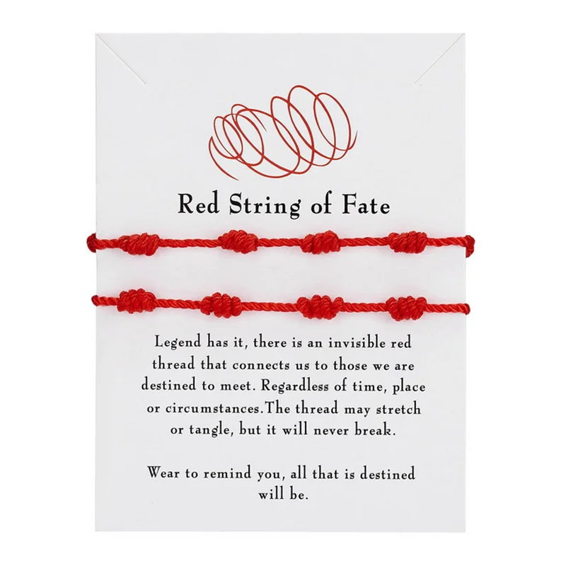2Pcs/Set 7 Knots Red String Bracelet for Women Men Lucky Amulet Handmade Rope Bracelets Friendship Couple Wristband Jewelry Gift