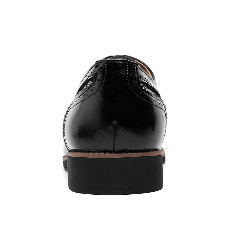 2025 Spring British Two-Tone Brogue Shoes Men Leather Low-Cut Casual Shoes Anti-Slip Breathable Office Daily Wear Oxford Shoes