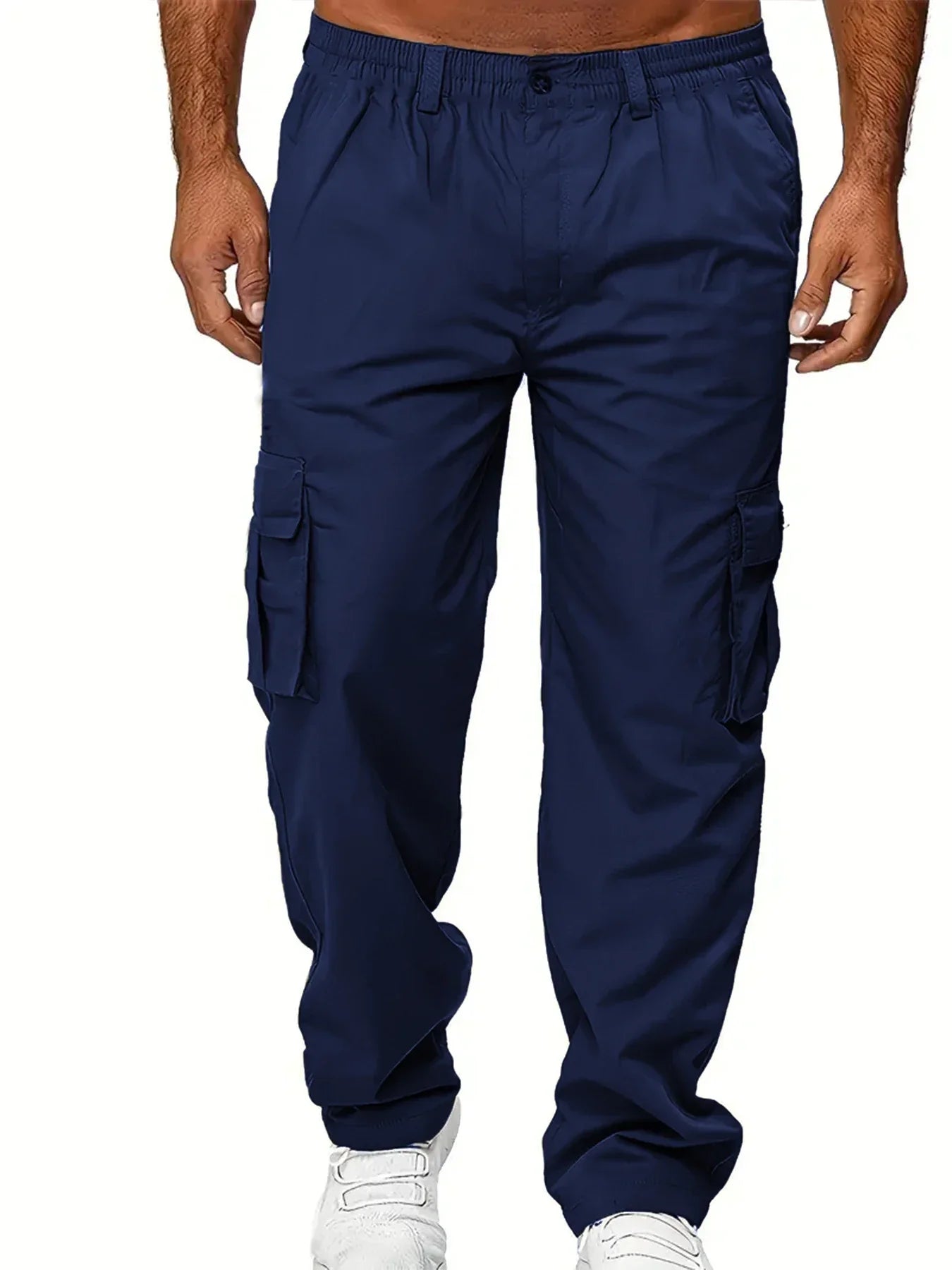 Men's Cargo Pants Sweatpants Outdoor Loose Straight Long Trousers Summer Casual Multi-Pocket Durable Workwear Male Trousers - Premium Kiosk