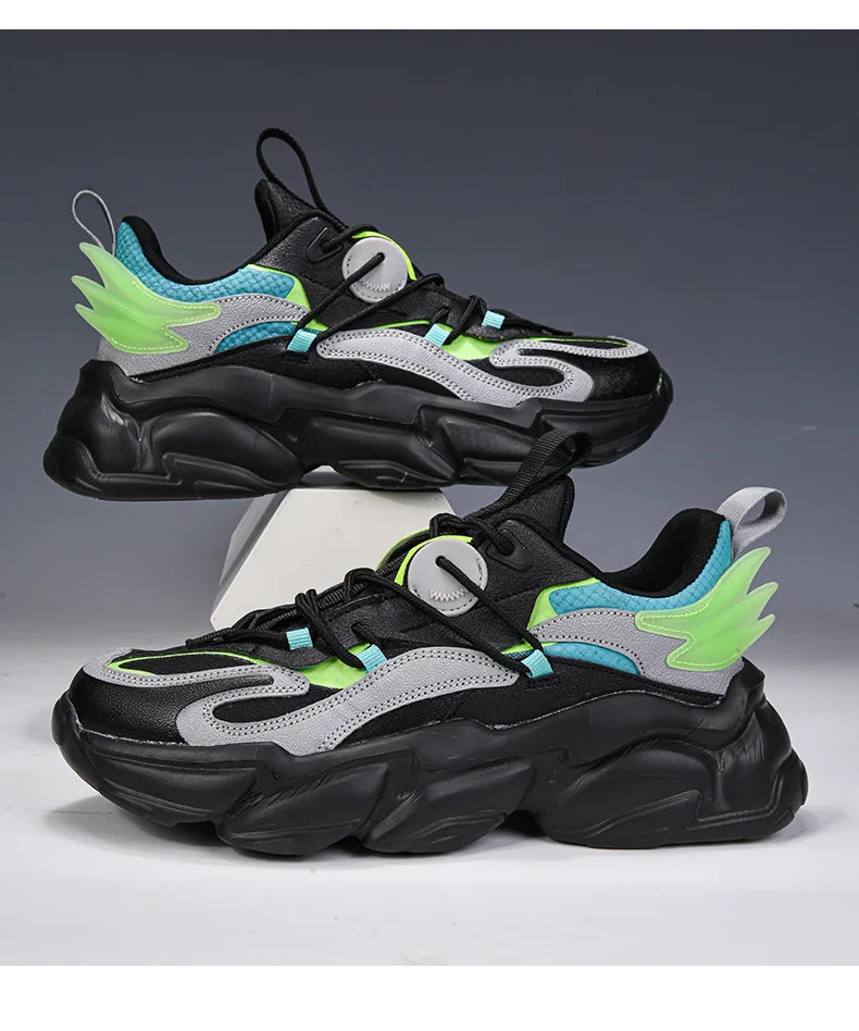 2025 new fashion platform daddy shoes men's ins port fashion shoes male personality popular leisure running shoes