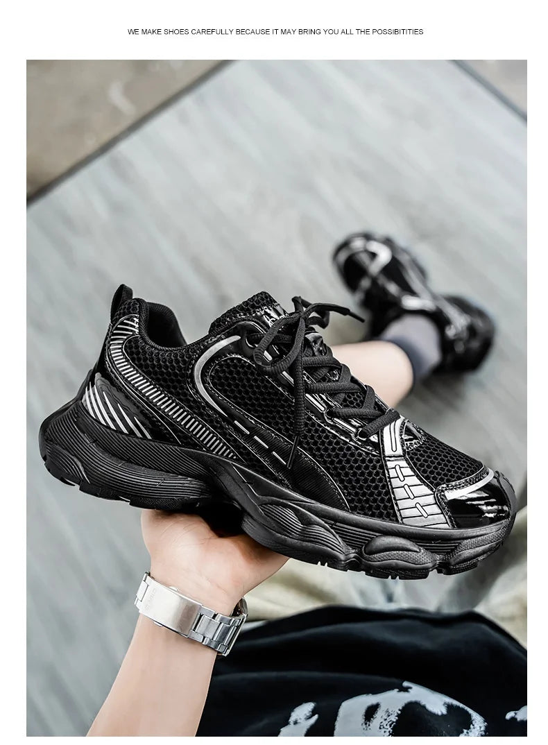 2025 New Autumn and Winter Dad Shoes for Men Couples Shoes, Thick Soles, Increased Genuine Leather, Breathable, Polis