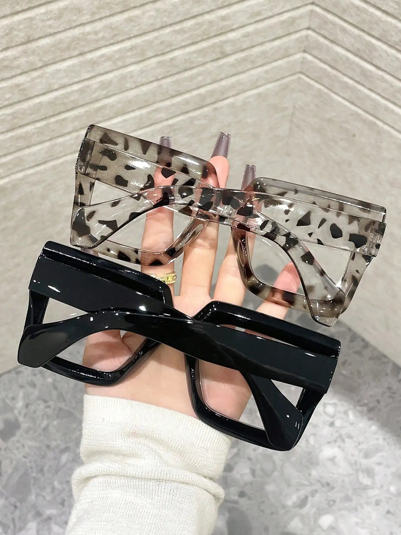 2/3/4PCS Fashion Classic Square Clear Glasses For Trendy Women Daily Life Cool Men Reading Clothing Accessories.