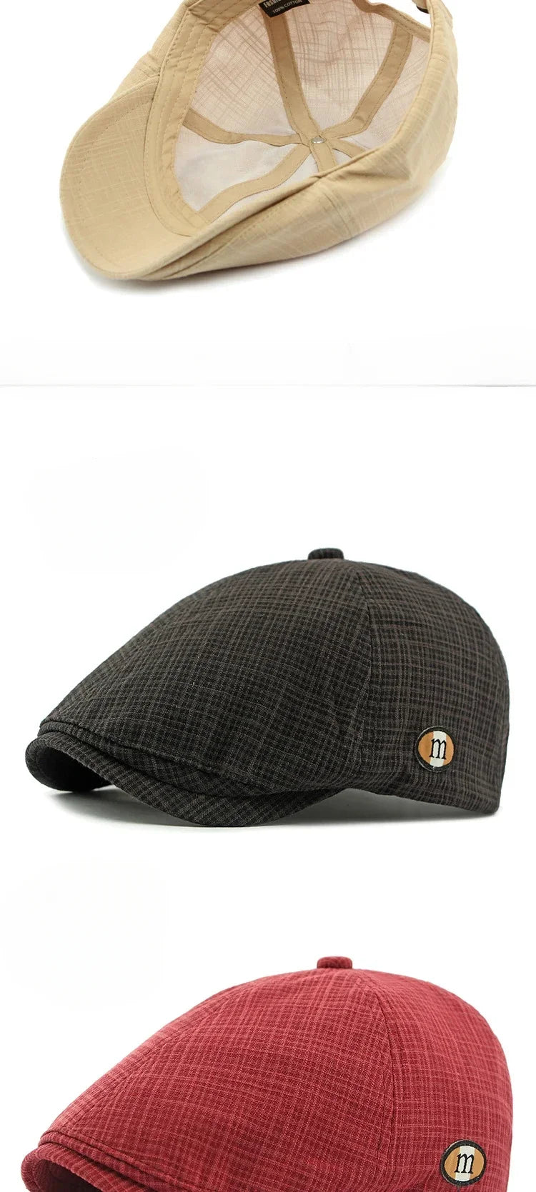 2025 New Hats for Men and Women Wearing British Retro Beret Hat Fashion Casual Berets Caps for Women Solid Color Adjustable Cap