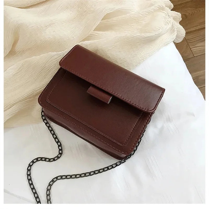 Women's Crossbody Bag New Small Square Bag Trendy Fashion Casual Simple Wide Shoulder Strap Retro One Shoulder Messenger Bag