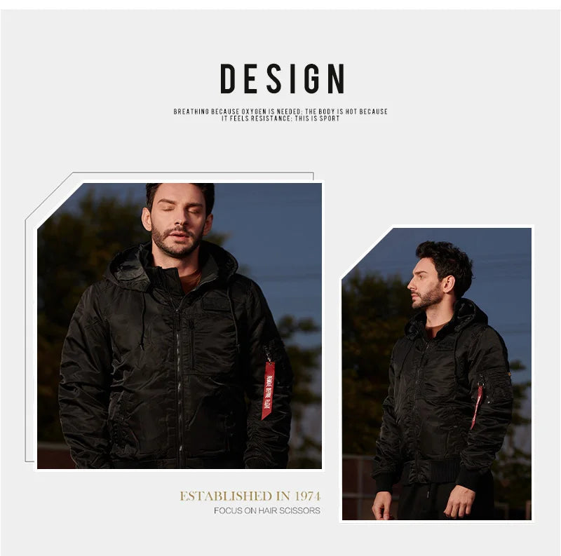 Men's winter jacket is very stylish waterproof and windproof, thickened with padded