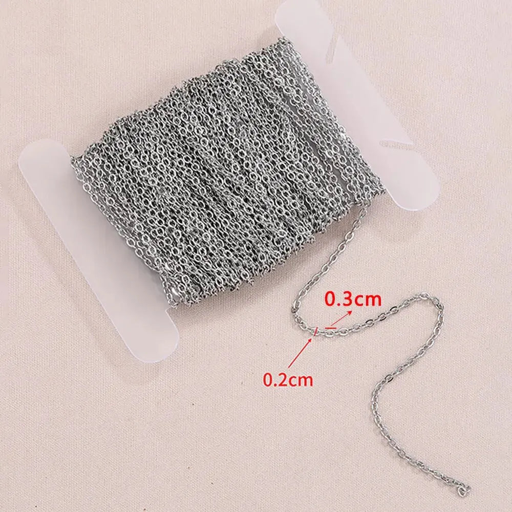 10Meters Stainless Steel Chain O Shape Cross Chains For Necklace Bracelet Jewelry Making DIY Accessories