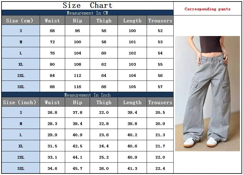 2025 Ropa Y2K Fashion Vintage Grey Baggy Cargo Jeans Pants For Women Clothing Wide Leg Kpop Casual Lady Trousers Pantalon Femme - Premium Kiosk