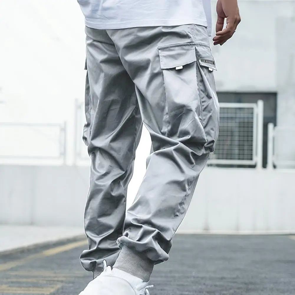 New Cargo Pants Men's Loose Straight Oversize Clothing Solid Grey Versatile Work Wear Black Joggers Hip Hop Casual Male Trousers