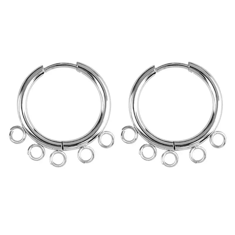 10pcs/lot Stainless Steel DIY Earrings Round Hoop Earring Clasps Fittings Base DIY Jewelry Earrings Making Supplies Finding