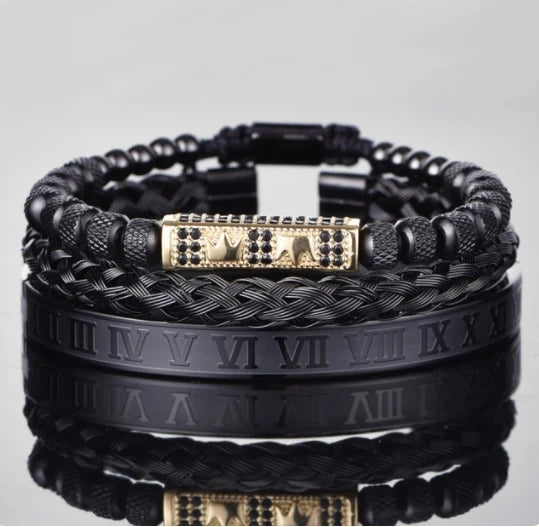 3pcs/set Luxury Set Trendy customized Bracelets wholesale Men Jewelry Bracelets