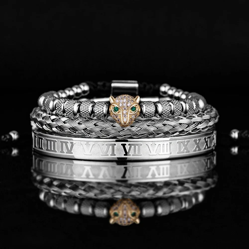 3pcs/set Luxury Set Trendy customized Bracelets wholesale Men Jewelry Bracelets