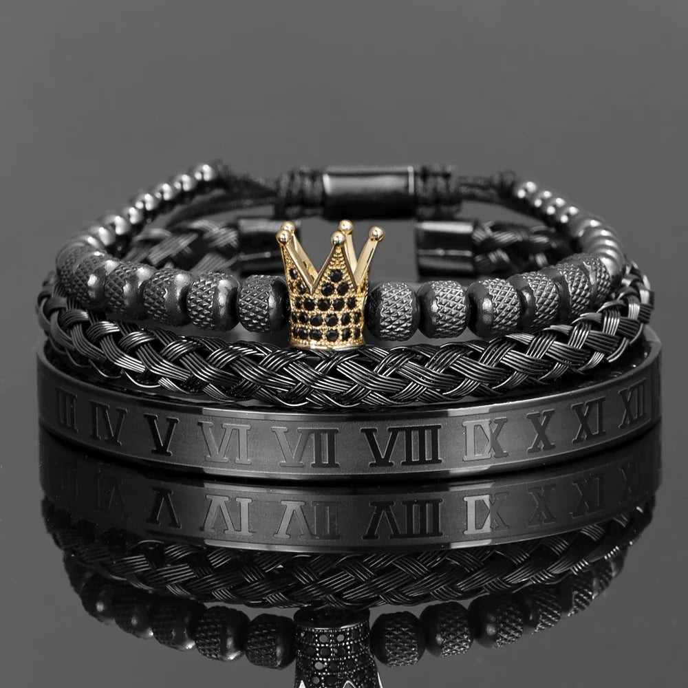 3pcs/set Luxury Set Trendy customized Bracelets wholesale Men Jewelry Bracelets