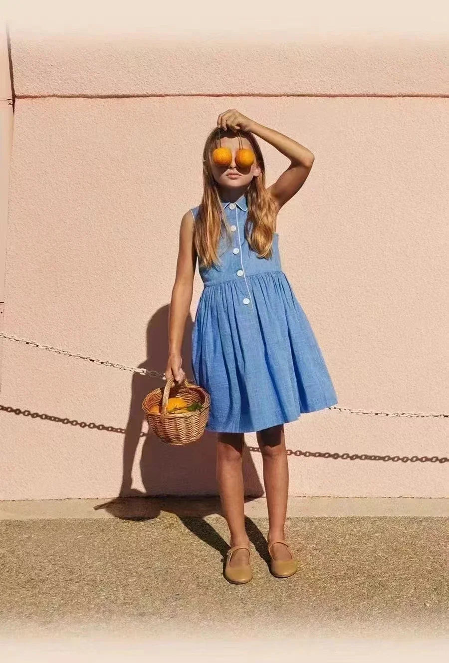 2025 New Kids Clothes Daily Wear Smocked Girls Dress Cotton ChildrenVacation Outfits Summer Casual Green Dresses Matching