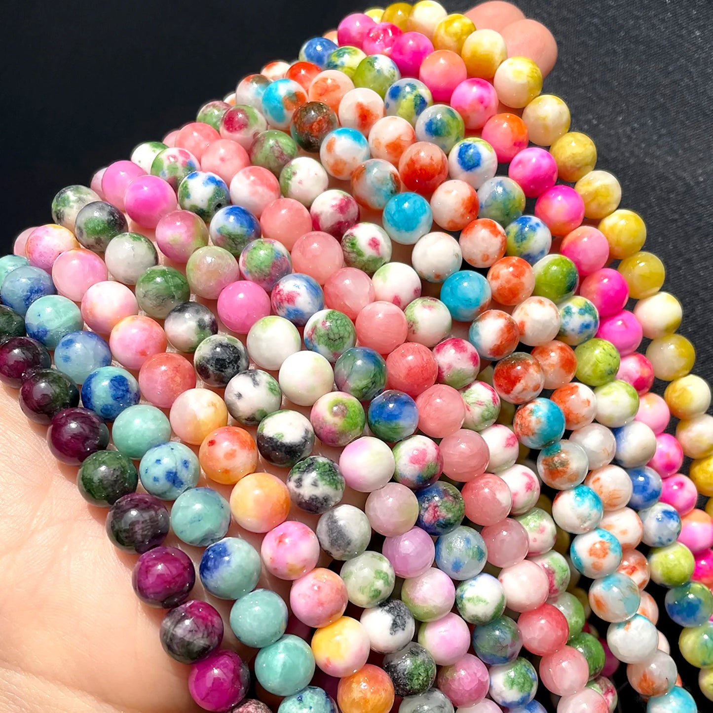 4-12mm Persian Jades Beads Smooth Spacer Jasper Stone Beads Loose Round for Jewelry Charms Bracelets Making DIY Accessory