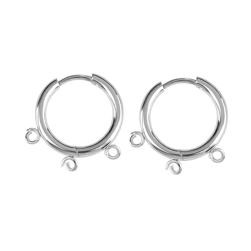 10pcs/lot Stainless Steel DIY Earrings Round Hoop Earring Clasps Fittings Base DIY Jewelry Earrings Making Supplies Finding