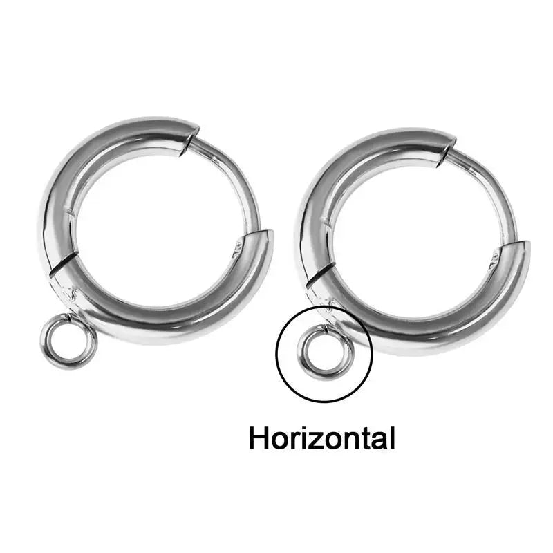 10pcs/lot Stainless Steel DIY Earrings Round Hoop Earring Clasps Fittings Base DIY Jewelry Earrings Making Supplies Finding
