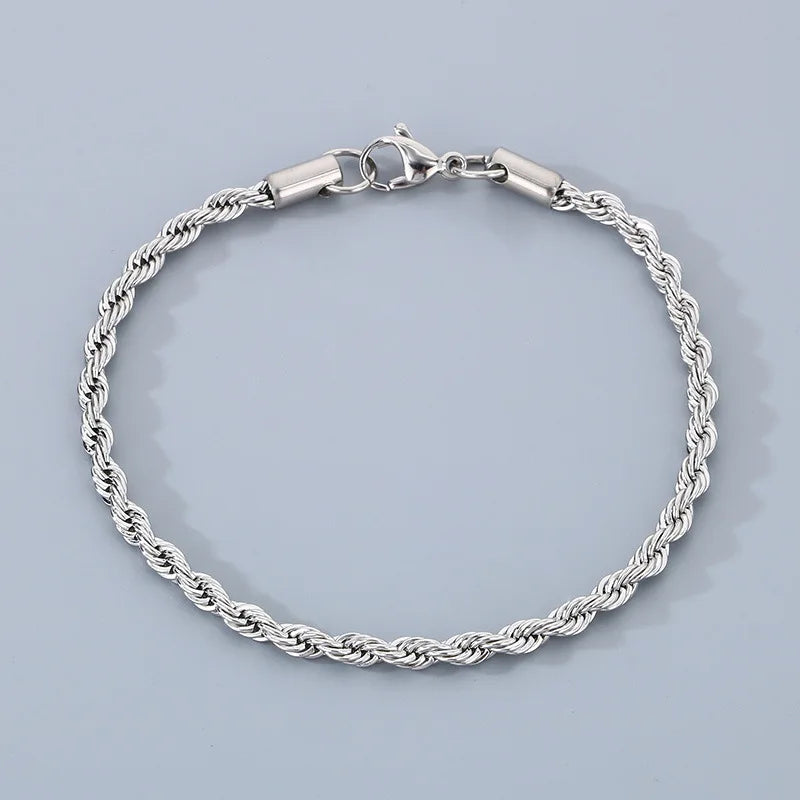 100% Solid 925 Sterling Silver Metal Bracelets for Women Men Adjustable Beads Handmade Simple Birthday Christmas Gift