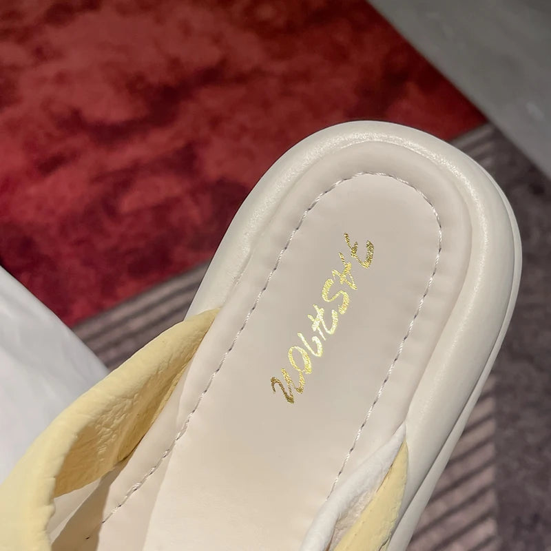 Women's Slippers Fashion Spring and Summer Outdoor Color-blocking Fashion, Versatile and Trendy Brand Flat Anti-slip Sandals - Premium Kiosk