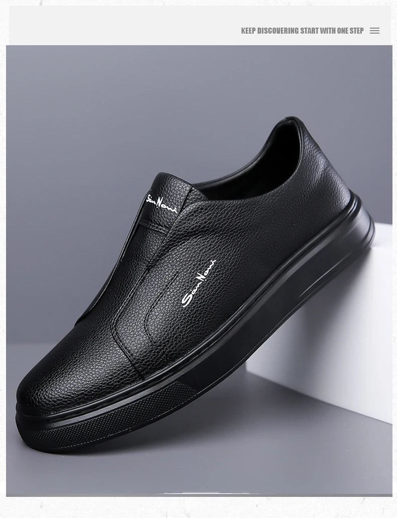 2025 Summer New Mens Loafers Trend Concise Casual Shoes Fashion Urban Leisure Leather Shoes Comfortable Convenient Board Shoes