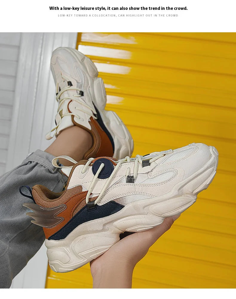 2025 new fashion platform daddy shoes men's ins port fashion shoes male personality popular leisure running shoes