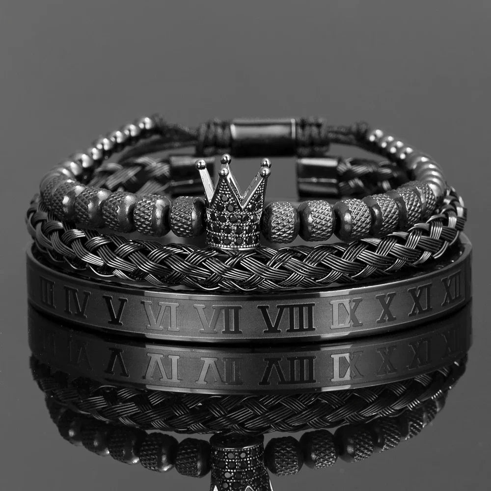 3pcs/set Luxury Set Trendy customized Bracelets wholesale Men Jewelry Bracelets