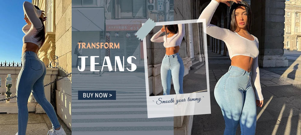 Women Straight Cargo Jeans Women's Streetwear Stretchy High Waisted Jeans Unique Multi-Pocket Female Trousers Pocket Design - Premium Kiosk